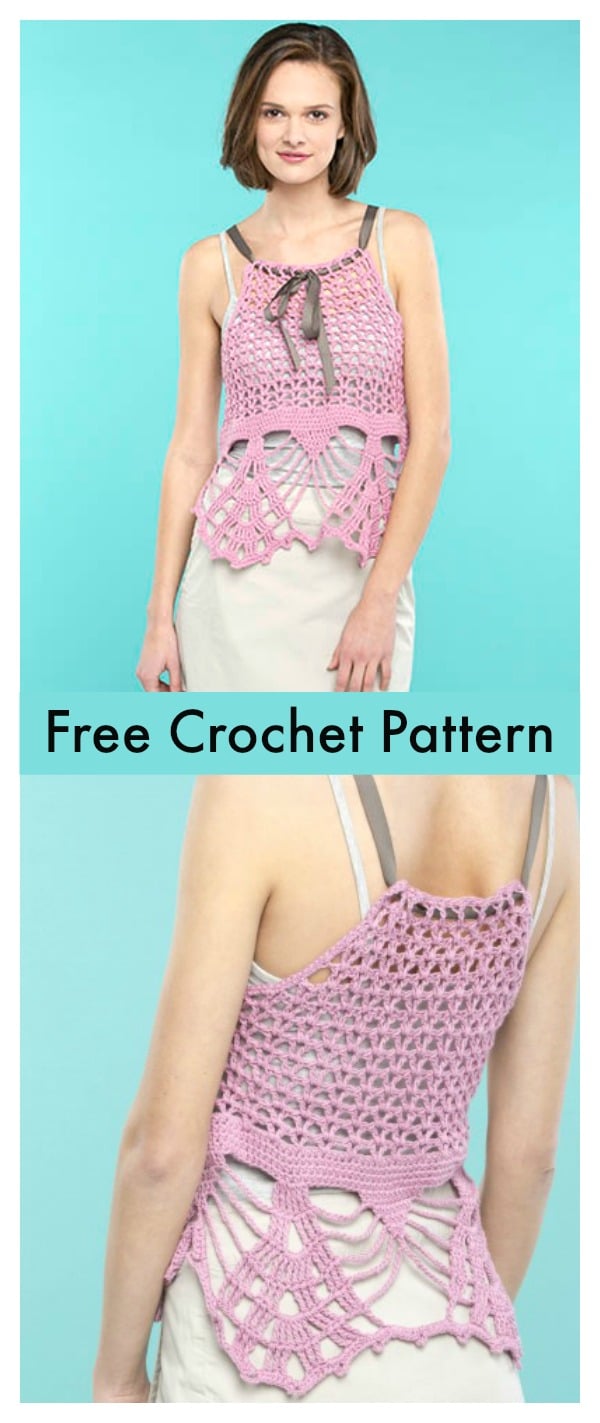 Exploded Pineapple Halter Free Crochet Pattern