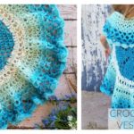 Girl’s Flower Circle Vest Free Crochet Pattern