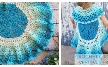 Girl's Flower Circle Vest Free Crochet Pattern