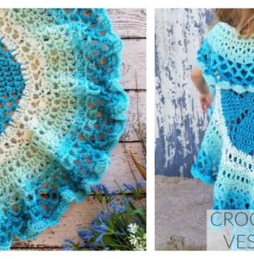 Girl's Flower Circle Vest Free Crochet Pattern