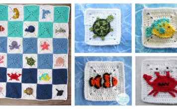 Ocean Granny Square Afghan Baby Blanket Free Crochet Pattern