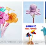 Pencil Toppers Free Crochet Pattern