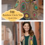 Rainbow Circle Long Vest Free Crochet Pattern