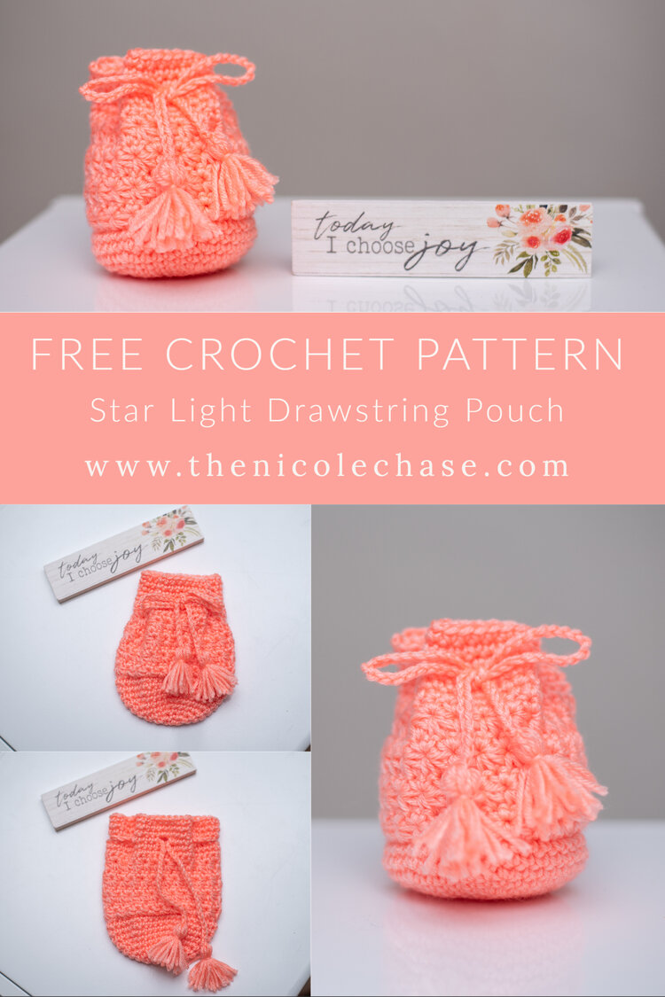 Star Light Drawstring Pouch Free Crochet Pattern