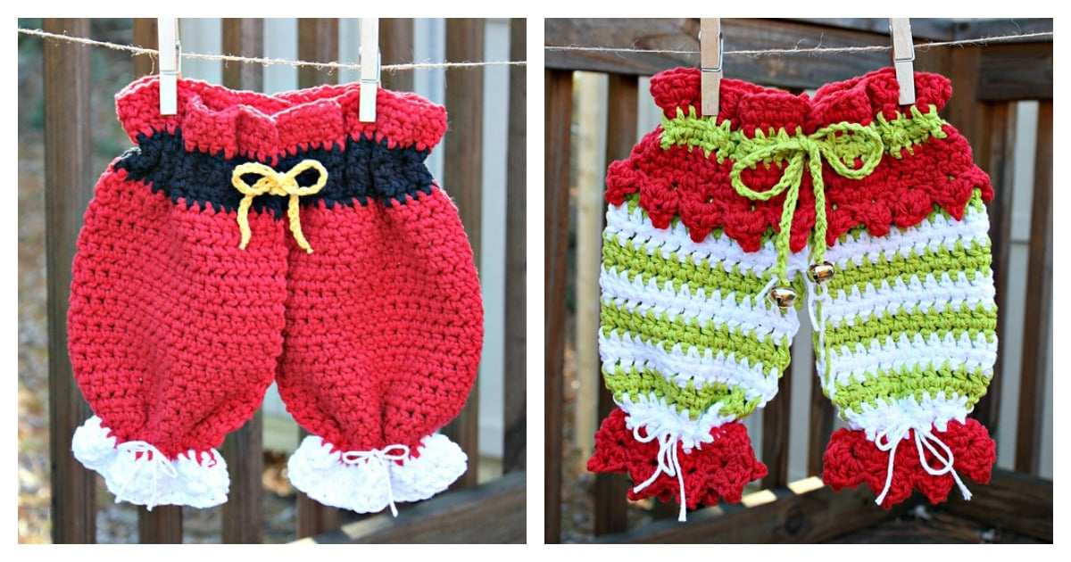 Christmas Dishcloth Britches Free Crochet Pattern