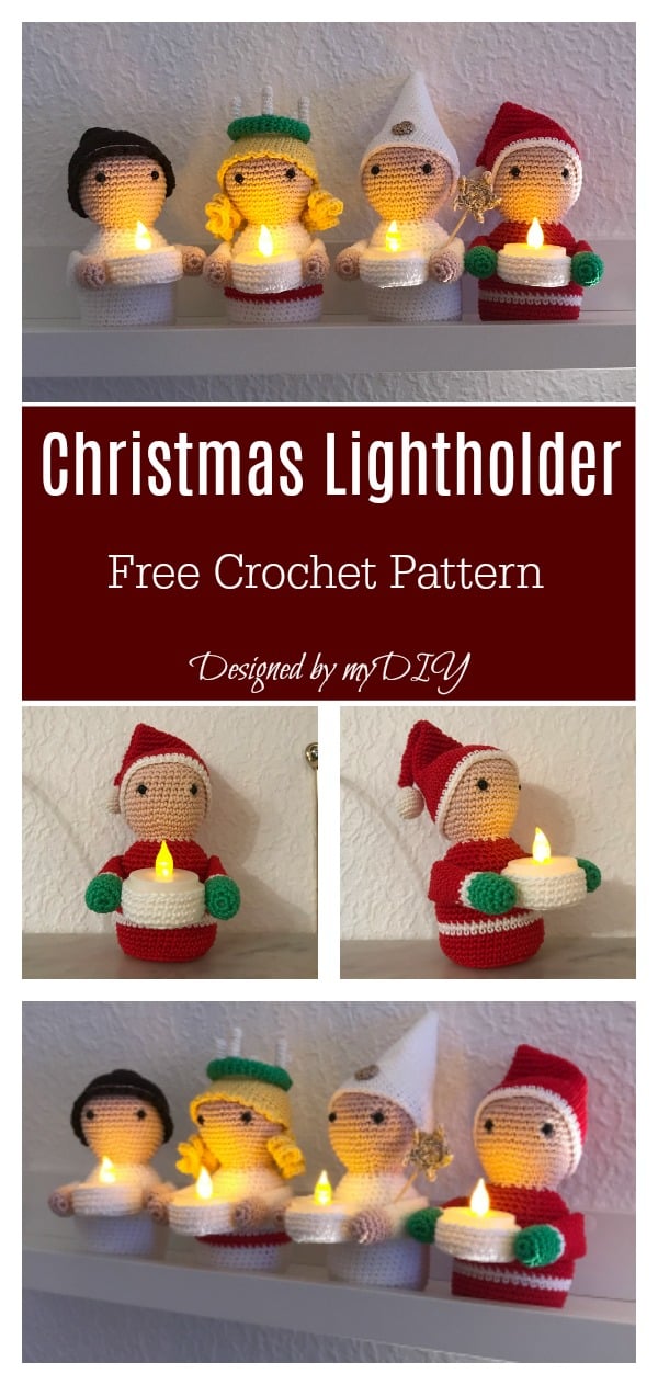 Christmas LED Tea Light Holder Free Crochet Pattern Cool Creativities