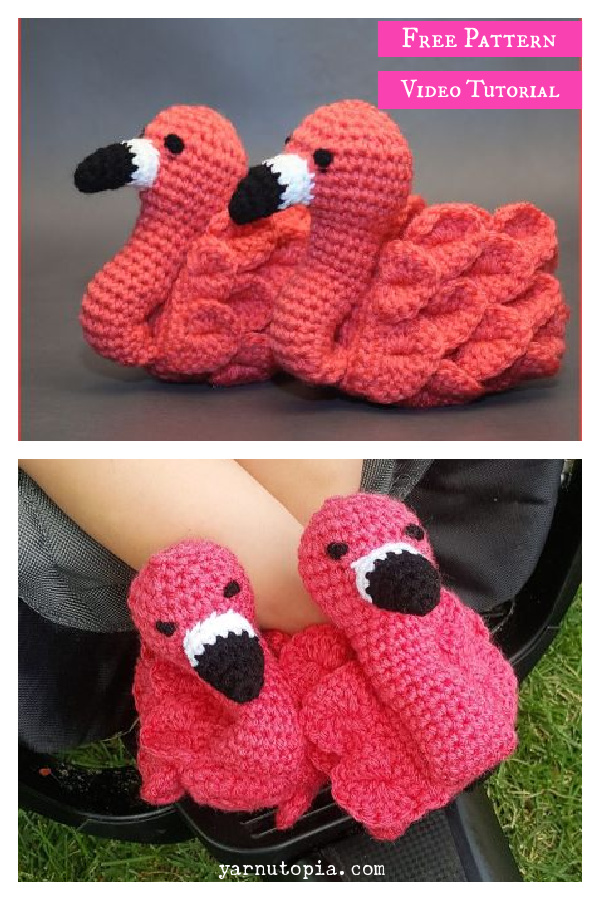 Cute Flamingo Baby Booties Free Crochet Pattern and Video Tutorial 