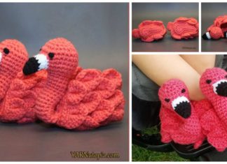 Cute Flamingo Baby Booties Free Crochet Pattern and Video Tutorial