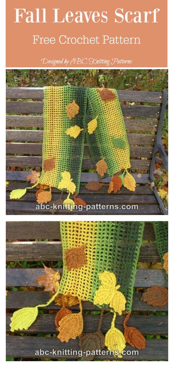 Fall Leaves Scarf Free Crochet Pattern 