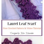 Laurel Leaf Scarf Free Crochet Pattern and Video Tutorial