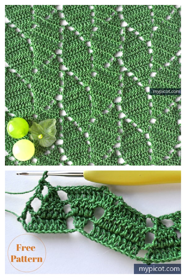 Leaf Stitch Free Crochet Pattern 