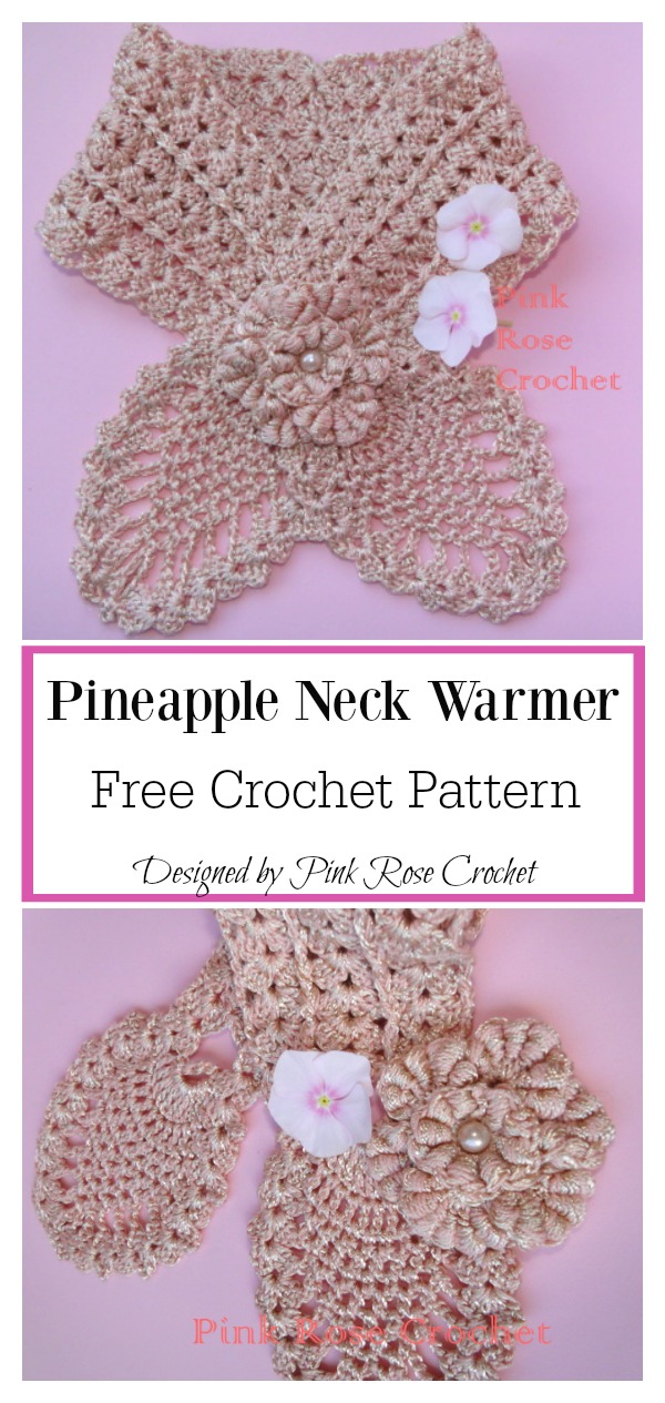 Pineapple Neck Warmer Free Crochet Pattern