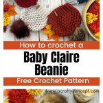 Puff Stitch Baby Claire Beanies Hat Free Crochet Pattern