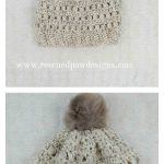 Puff Stitch Beanie Hat Free Crochet Pattern