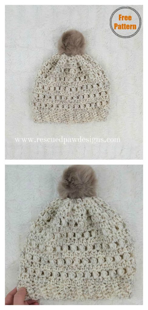 7 Puff Stitch Hat Free Crochet Pattern