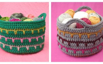 Spikes Basket Free Crochet Pattern