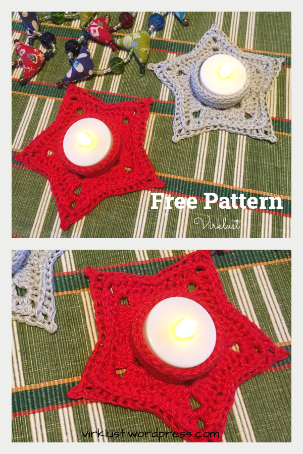 Tea Light Holder Free Crochet Pattern