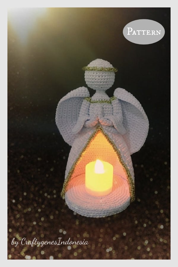 The Christmas Angel Tea Light Light Candle Holder Crochet Pattern