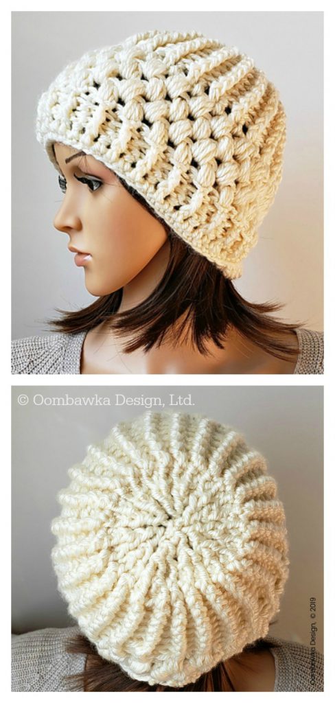 7 Puff Stitch Hat Free Crochet Pattern
