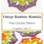 Vintage Rainbow Mandala Free Crochet Pattern