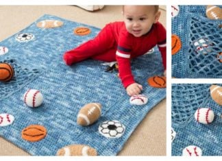 Young Athlete Blanket and Rattles Free Crochet Pattern