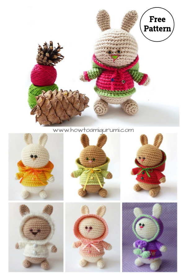Amigurumi Bunny in Hoodie Free Crochet Pattern 