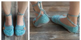 Ankle Tie Slippers Free Crochet Pattern