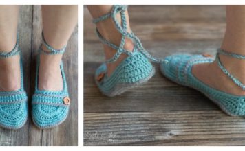 Ankle Tie Slippers Free Crochet Pattern