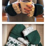 Arroway Glittens Convertible Fingerless Gloves and Mittens Free Knitting Pattern