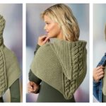 Cabled Hooded Cowl Free Crochet Pattern