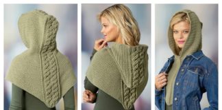 Cabled Hooded Cowl Free Crochet Pattern