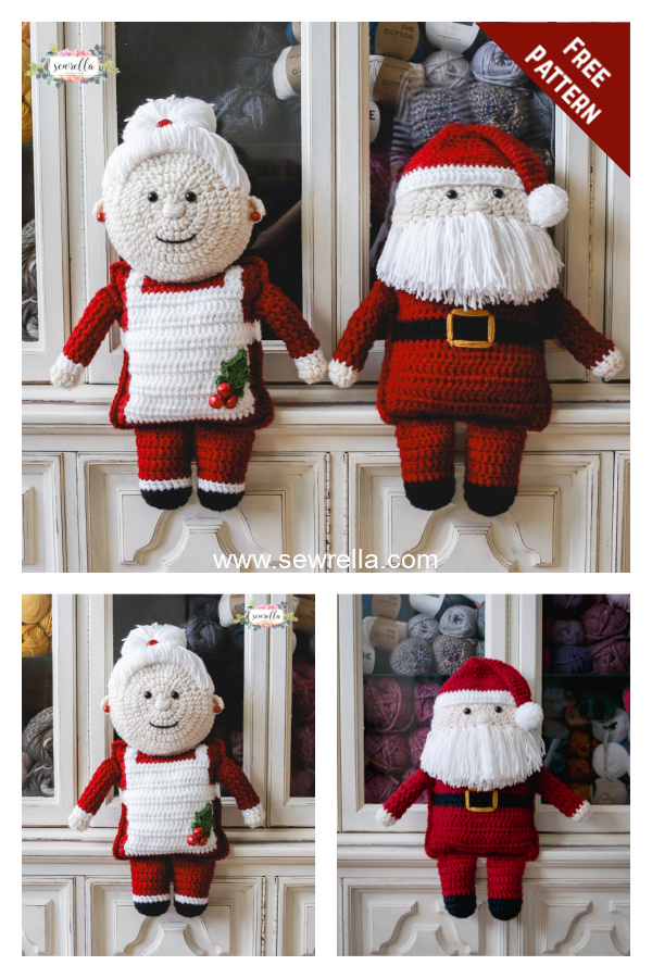 Christmas Mr and Mrs Santa Free Crochet Pattern 