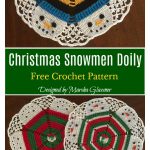 Christmas Snowmen Doily Free Crochet Pattern