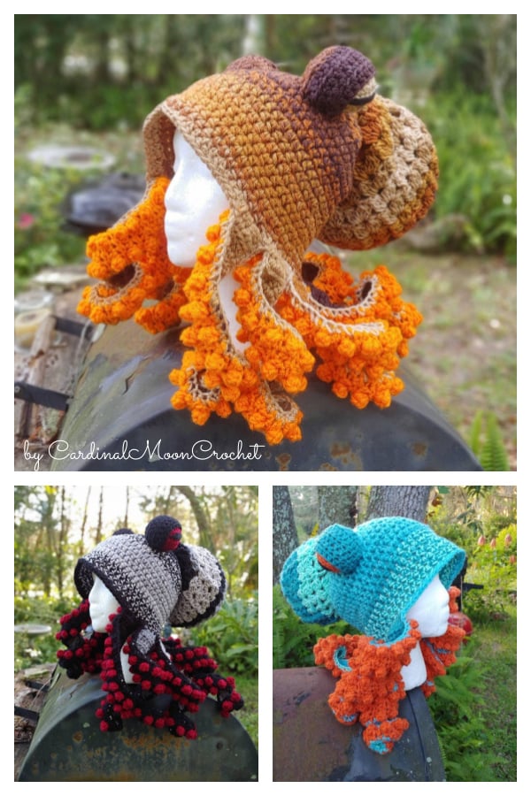 Crochet Octopus Hat with Tentacles