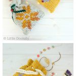 Drawstring Christmas Gift Bags Free Crochet Pattern