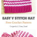 Easy V Stitch Hat Free Crochet Pattern