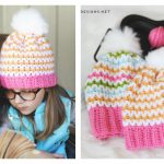 Easy V Stitch Hat Free Crochet Pattern and Video Tutorial