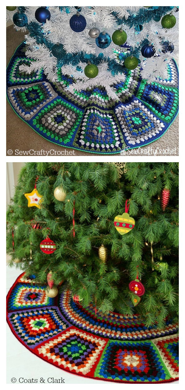 Granny Christmas Tree Skirt Free Crochet Pattern 