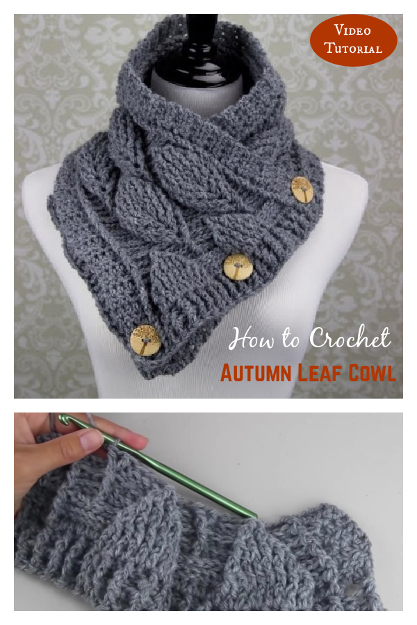 How to Crochet Autumn Leaf Cowl Video Tutorial