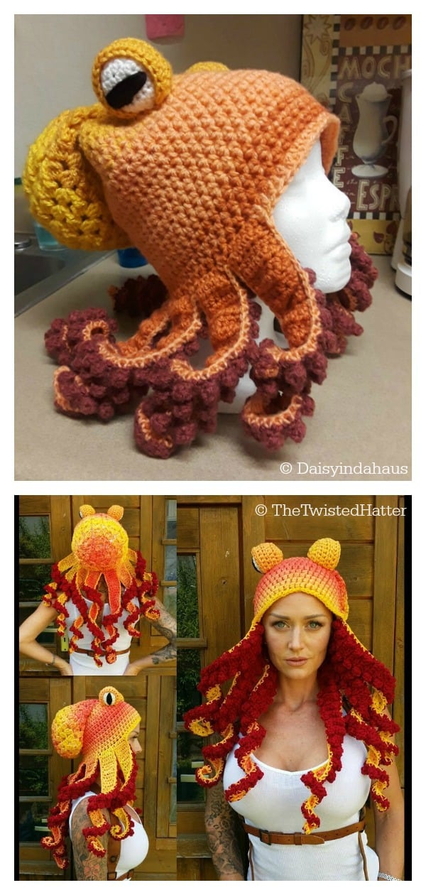 FO] Release the Kraken! I made the Twisted Kraken hat in Seattle colors : r/ crochet