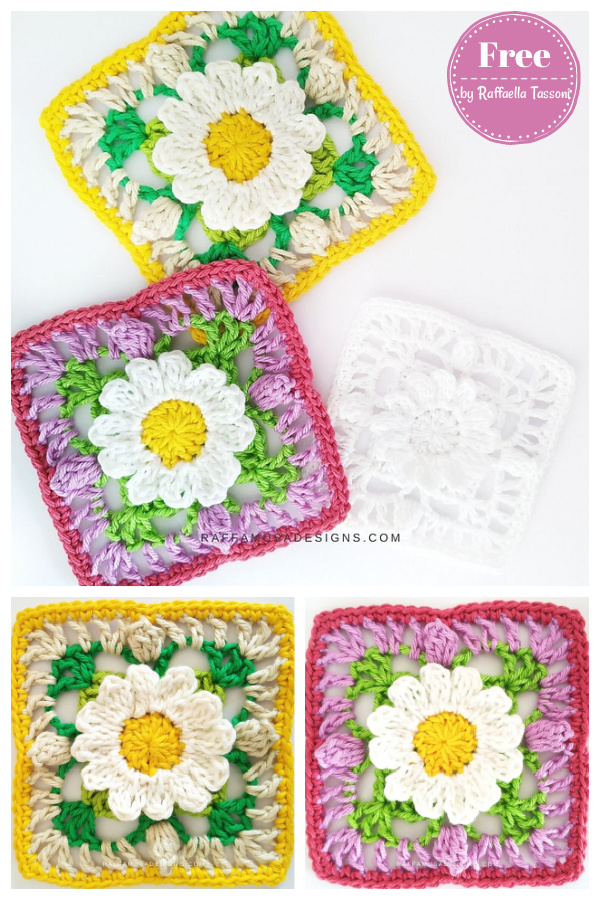 Lacy Daisy Granny Square Free Crochet Pattern