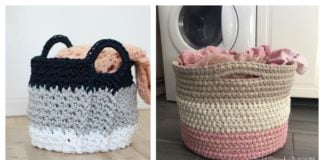 Laundry Basket With Handles Free Crochet Pattern