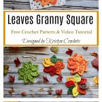 Leaves Granny Square Free Crochet Pattern and Video Tutorial