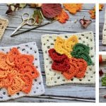 Leaves Granny Square Free Crochet Pattern and Video Tutorial