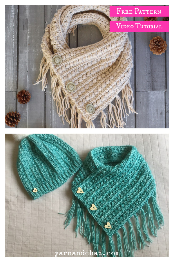 Malia Buttoned Cowl Free Crochet Pattern and Video Tutorial
