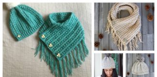 Malia Buttoned Cowl and Beanie Free Crochet Pattern