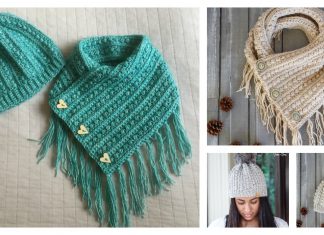 Malia Buttoned Cowl and Beanie Free Crochet Pattern