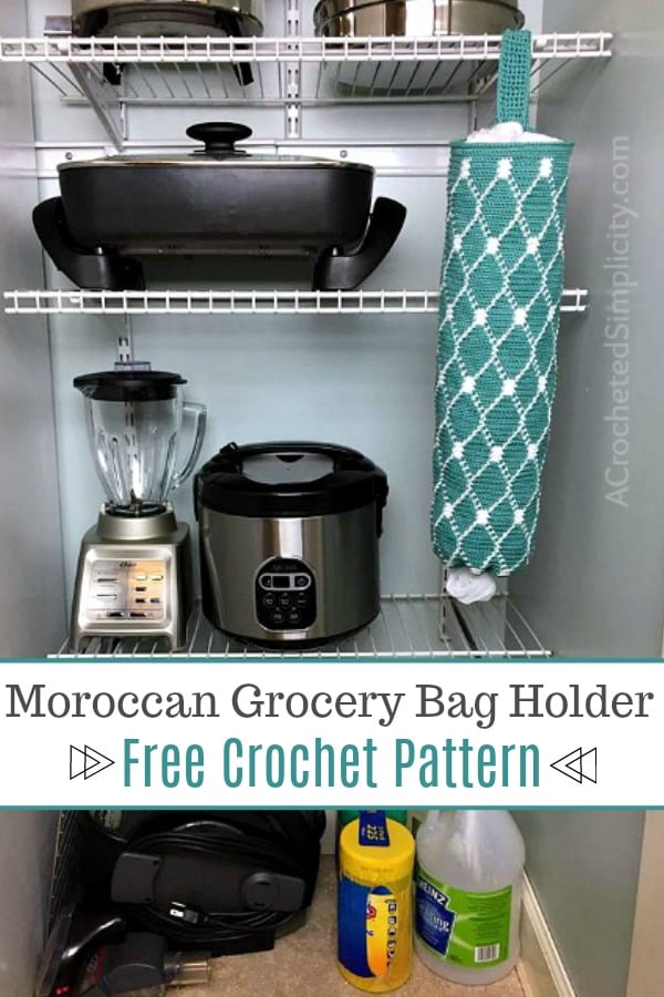 Moroccan Grocery Bag Holder Free Crochet Pattern