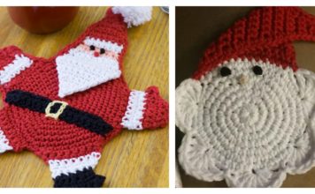 Mr Claus Coaster Free Crochet Pattern