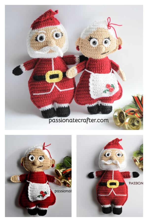 Mrs.Santa Claus and Mr.Santa Claus Ragdoll Crochet Pattern